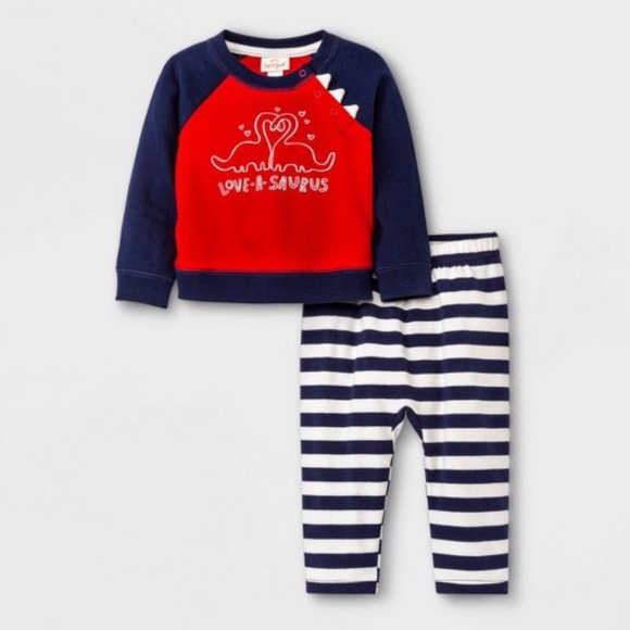 Cat & Jack Matching Sets Cat Jack Baby Boys 2pc Vday Dino Top